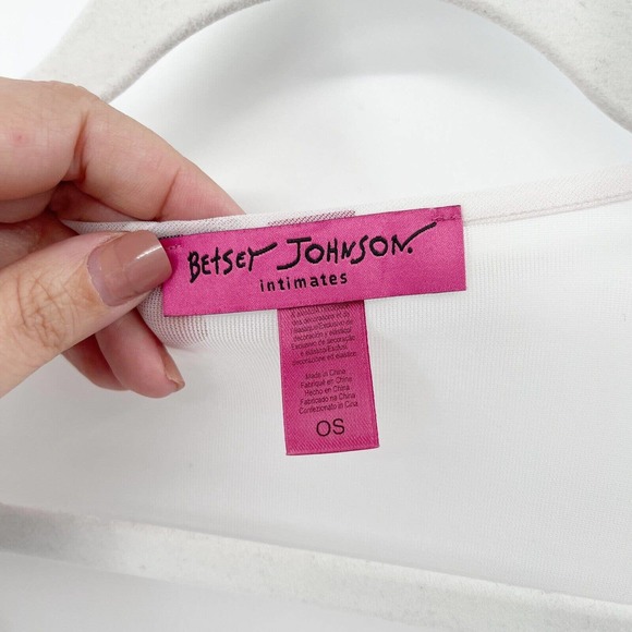 Betsey Johnson Chiffon Sheer Tiered Ruffle Wrap Robe OS V-Neck Sash Tie Belt - Picture 11 of 12